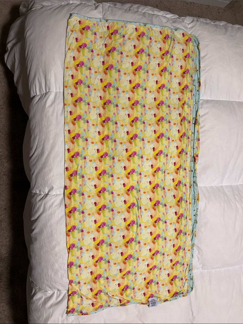 EUC Birdie Bean Bamboo Blanket Sunflower/Watercolor Print